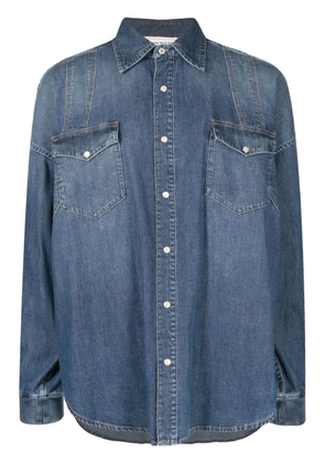 Alexander McQueen long-sleeved buttoned denim shirt - Blue