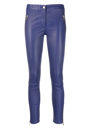 Arma cropped leather leggings - Blue
