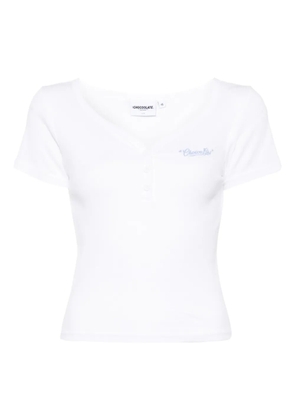 CHOCOOLATE logo-embroidered T-shirt - White