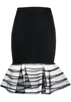 Gemy Maalouf sheer-hem jacquard miniskirt - Black