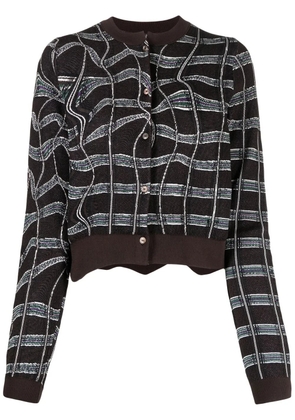 JNBY patterned jacquard cropped jumper - Brown