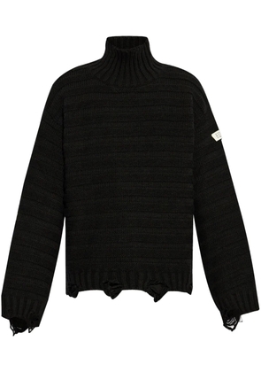 MM6 Maison Margiela distressed high-neck jumper - Black
