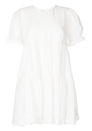 tout a coup ruffle-detail flared dress - White