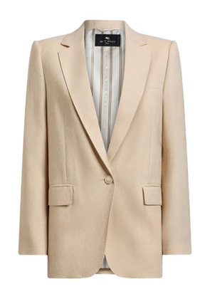 ETRO jacquard paisley single-breasted blazer - Neutrals