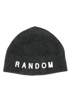 Random Identities embroidered-logo brushed beanie - Grey