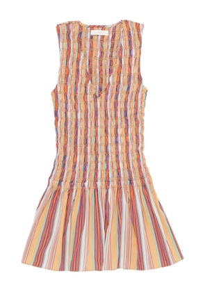 Faithfull the Brand Palomar Mini striped shirred dress - Neutrals