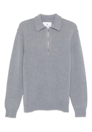 SEVEN GAUGE zip-up polo-collar sweater - Grey