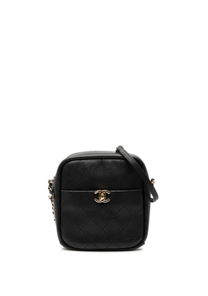 CHANEL Pre-Owned 2018-2019 Stitched Goatskin Casual Trip North South Camera Case crossbody bag - Black