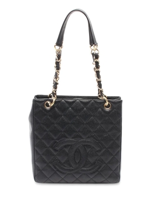 CHANEL Pre-Owned 2002-2003 CC Caviar Quilted Petit Shopping PST tote bag - Black