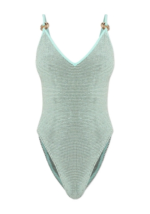 Bond-eye ring strap swimsuit - Green