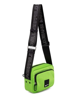 Karl Lagerfeld Jeans logo-strap shoulder bag - Green