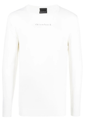 Throwback. graphic-print merino-blend jumper - White
