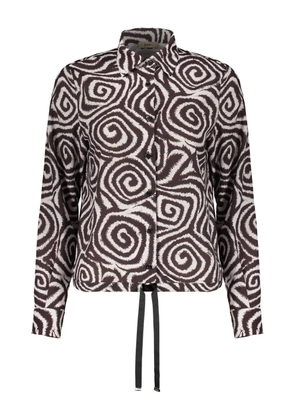 Herno jacquard button shirt - Brown