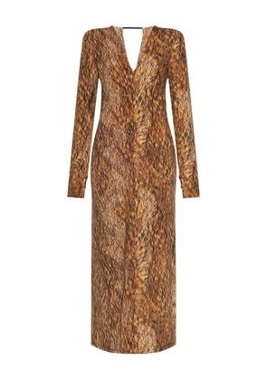 MM6 Maison Margiela long-sleeve dress - Brown