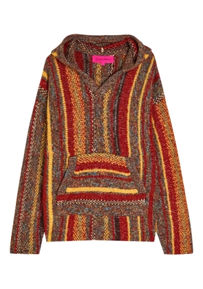 The Elder Statesman striped hooded sweater - Red