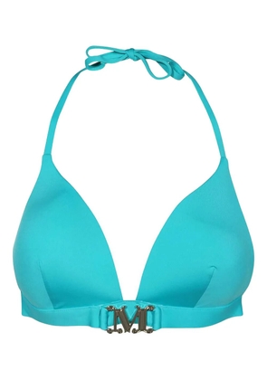 Max Mara logo-buckle triangle bikini top - Blue