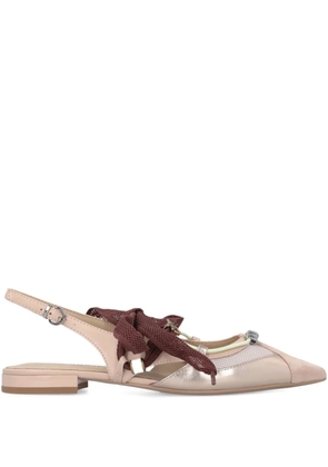 PINKO ribbon-tie ballet flats - Neutrals