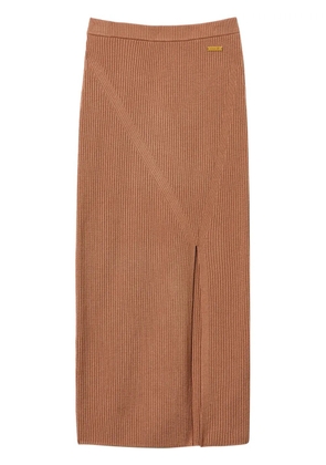 TWINSET ribbed-knit midi skirt - Brown