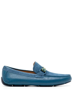 Ferragamo Gancini-detail calf-leather loafers - Blue
