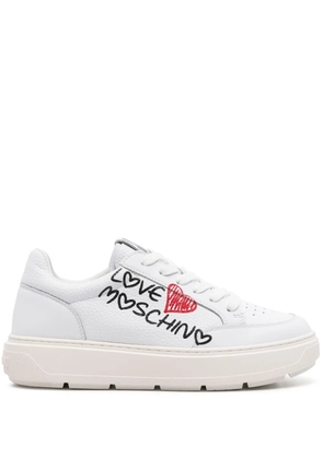 Love Moschino logo-print leather sneakers - White