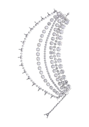 AREA crystal multi-layer choker necklace - Silver