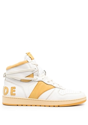 RHUDE logo-lettering panelled sneakers - White