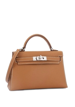 Hermès Pre-Owned Kelly Mini II Bag Brown Epsom with Palladium Hardware 20 satchel