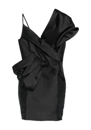 Marques'Almeida bow V-neck mini dress - Black