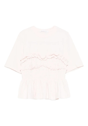 Cecilie Bahnsen ruffled shirred T-shirt - Pink