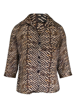 Peter Cohen zebra-print blouse - Brown