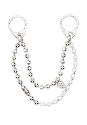 Alexander McQueen skull-pendant double-chain charm - Silver