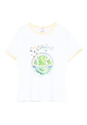 Casablanca Longline Ringer graphic-print T-shirt - White