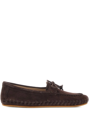 Le Monde Beryl bow-tie detail stitched loafers - Brown