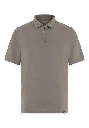 Boggi Milano open collar appliquéd polo shirt - Grey