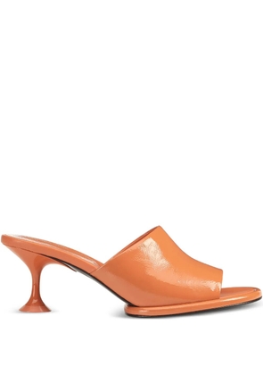 Sergio Rossi orange heeled mules