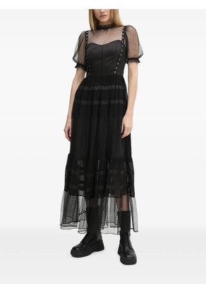 AllSaints eyelet-detailed tulle dress - Black