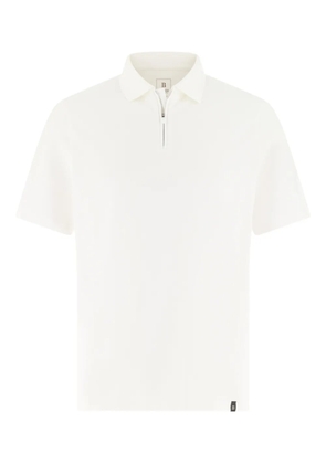 Boggi Milano open collar appliquéd polo shirt - White