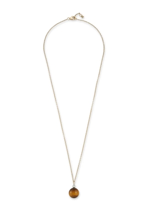 Mateo 14kt yellow gold tiger eye and diamond pendant necklace