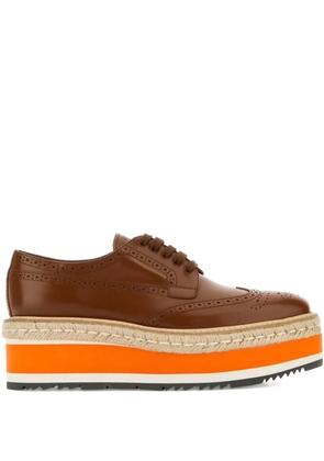 Prada leather lace-up shoes - Brown