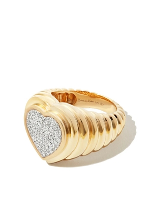 Yvonne Léon 9kt yellow gold Heart diamond signet ring