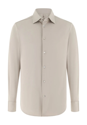 Boggi Milano mother-of-pearl button collar polo shirt - Neutrals