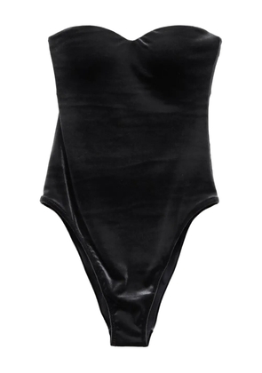 Balenciaga logo-print sweetheart-neck swimsuit - Black