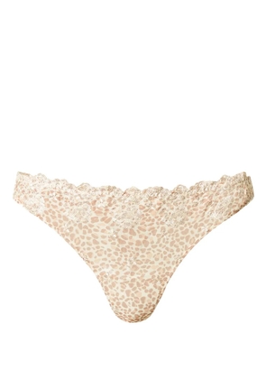 TWINSET leopard-print tulle thong - Neutrals