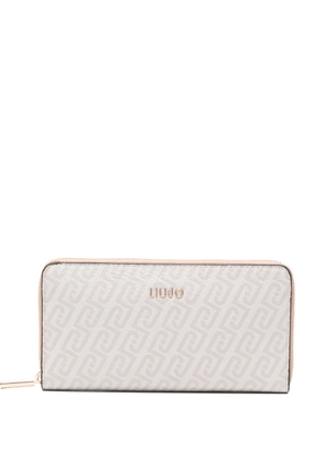 LIU JO large monogram zip wallet - Neutrals