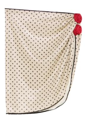 Oséree polka dot floral beachwear - Neutrals