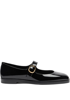 Stuart Weitzman buckle-strap patent-leather ballet flats - Black