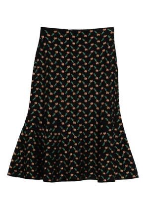 Alexander McQueen floral-micro polo top - Black