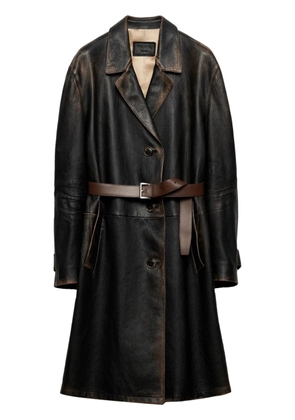 Prada leather coat - Black