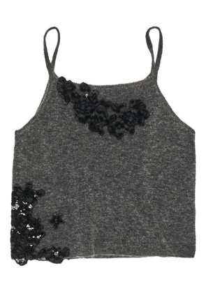 Bimba y Lola lace-appliqué top - Grey