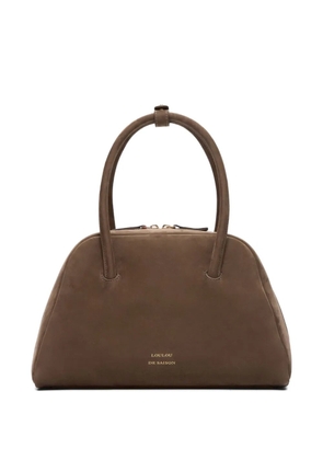 LouLou de Saison Brahms zip leather brahms bowling Bag - Brown